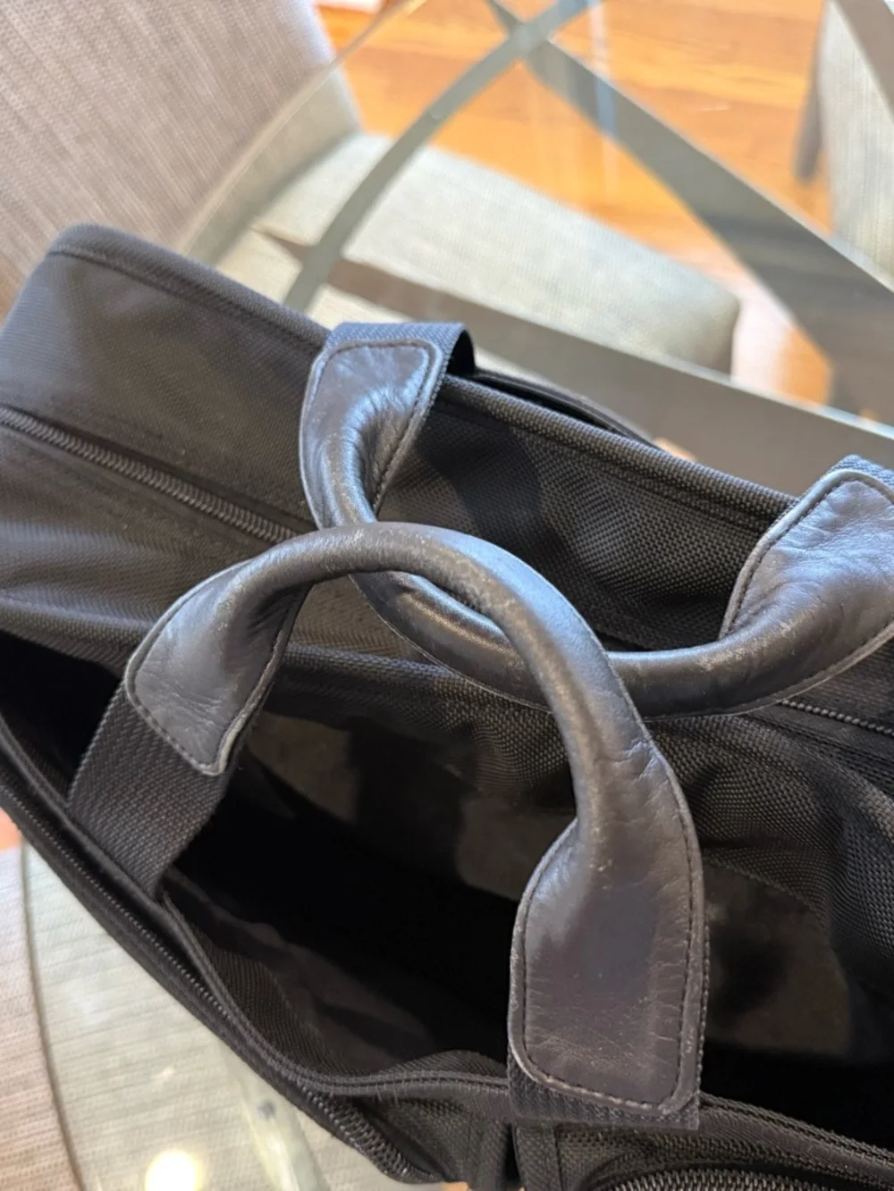 Tumi Black Nylon Laptop Briefcase with Multiple Front Pockets
